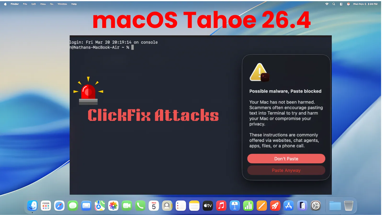 Apple New macOS Tahoe Feature Warns Users on ClickFix Attacks