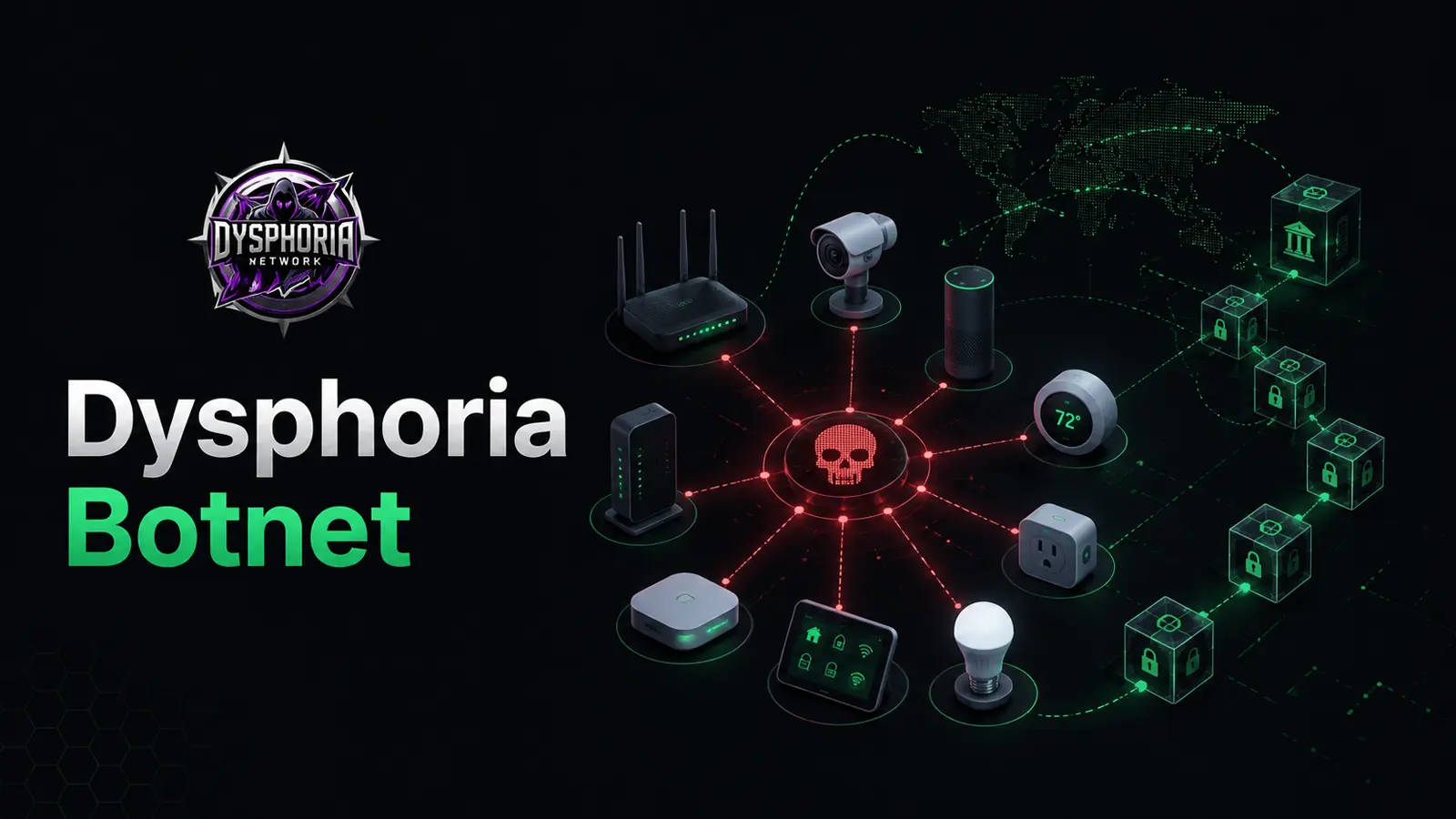 Dysphoria Botnet Infects 200,000 IoT Devices and Hides C2 Behind Blockchain Domains