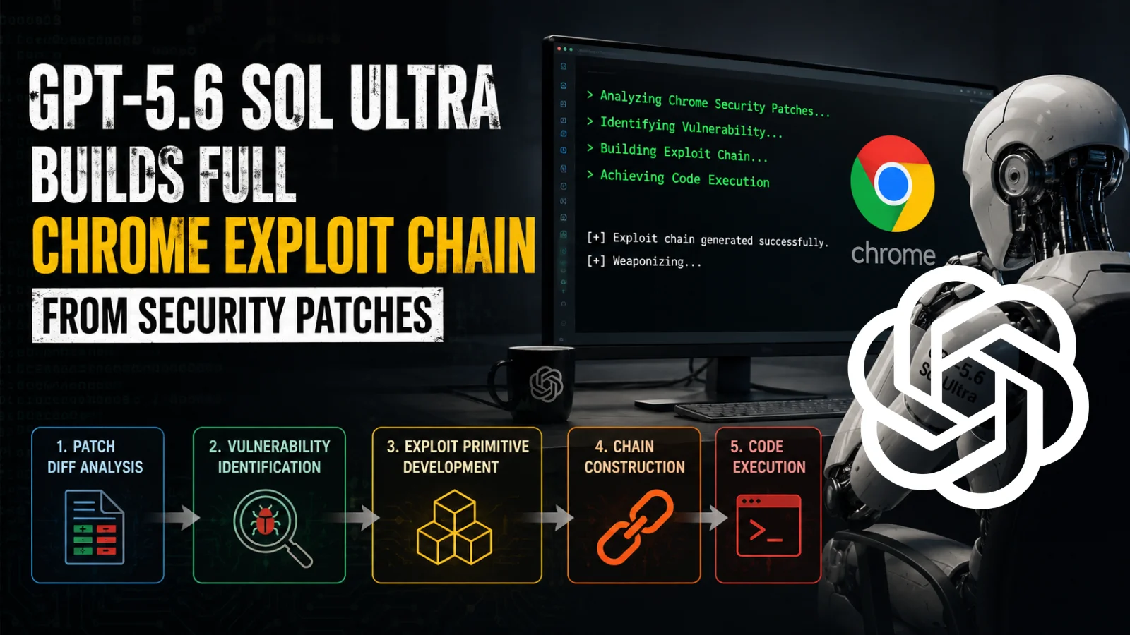 GPT-5.6 Sol Ultra Builds Full Chrome Exploit Chain From Security Patches