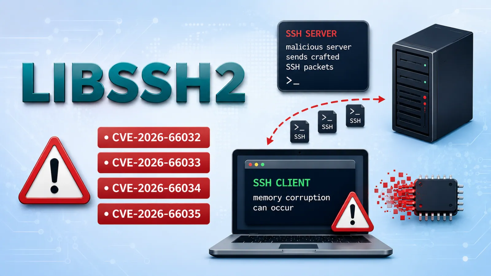 libssh2 Vulnerabilities Allow a Malicious SSH Server to Corrupt Client Memory