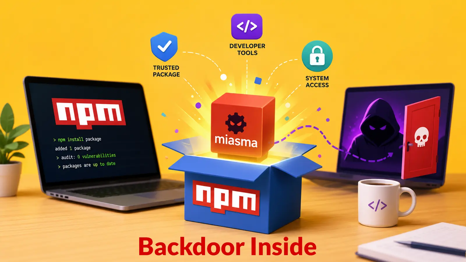 Miasma Turns Trusted npm Packages Into Persistent Backdoors for Developer Machines