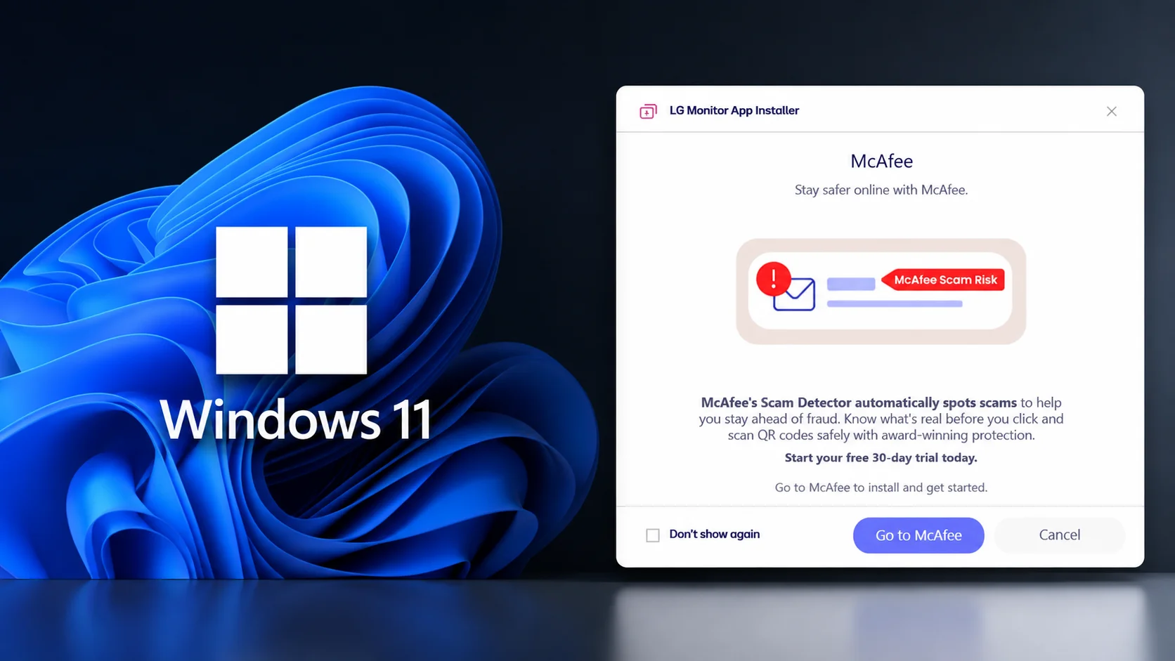 Microsoft Confirms No Bloatware Ads in Windows 11; LG Disables McAfee Pop-ups