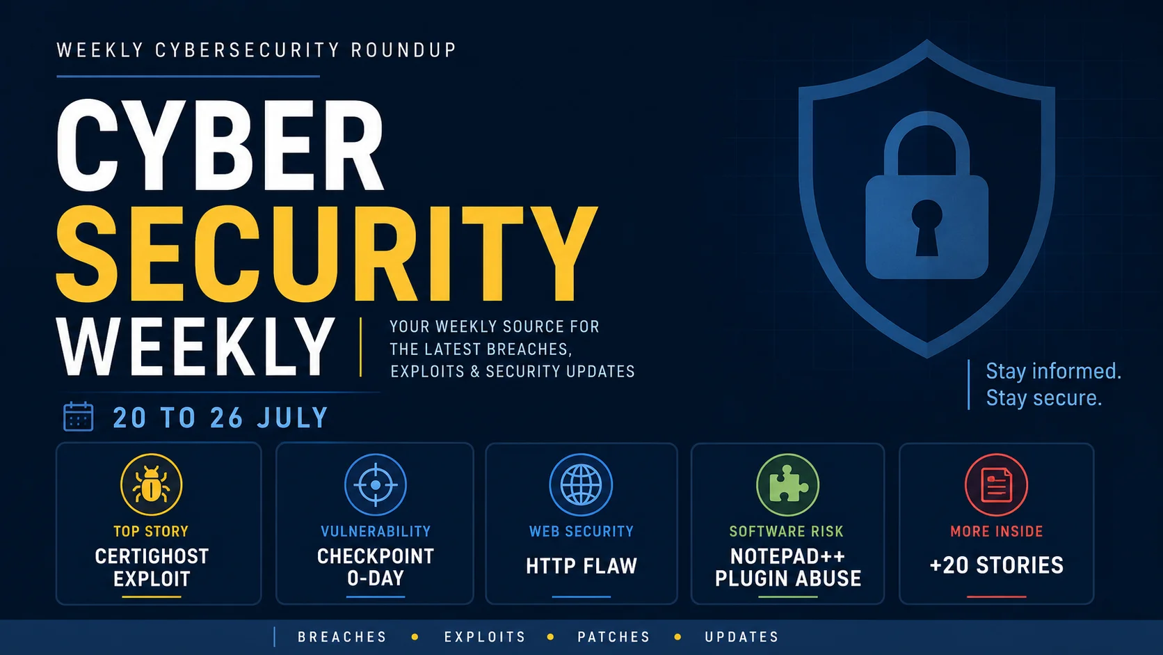 Weekly Cyber Security Newsletter Bulletin – Certighost Exploit, Checkpoint 0-day, HTTP/2 Flaw, Notepad++ Plugin Abuse +20 Stories